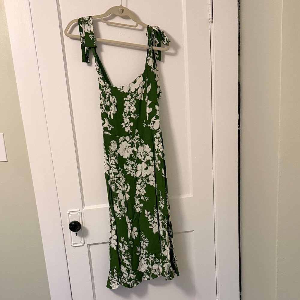 Reformation Twilight Floral Green Dress